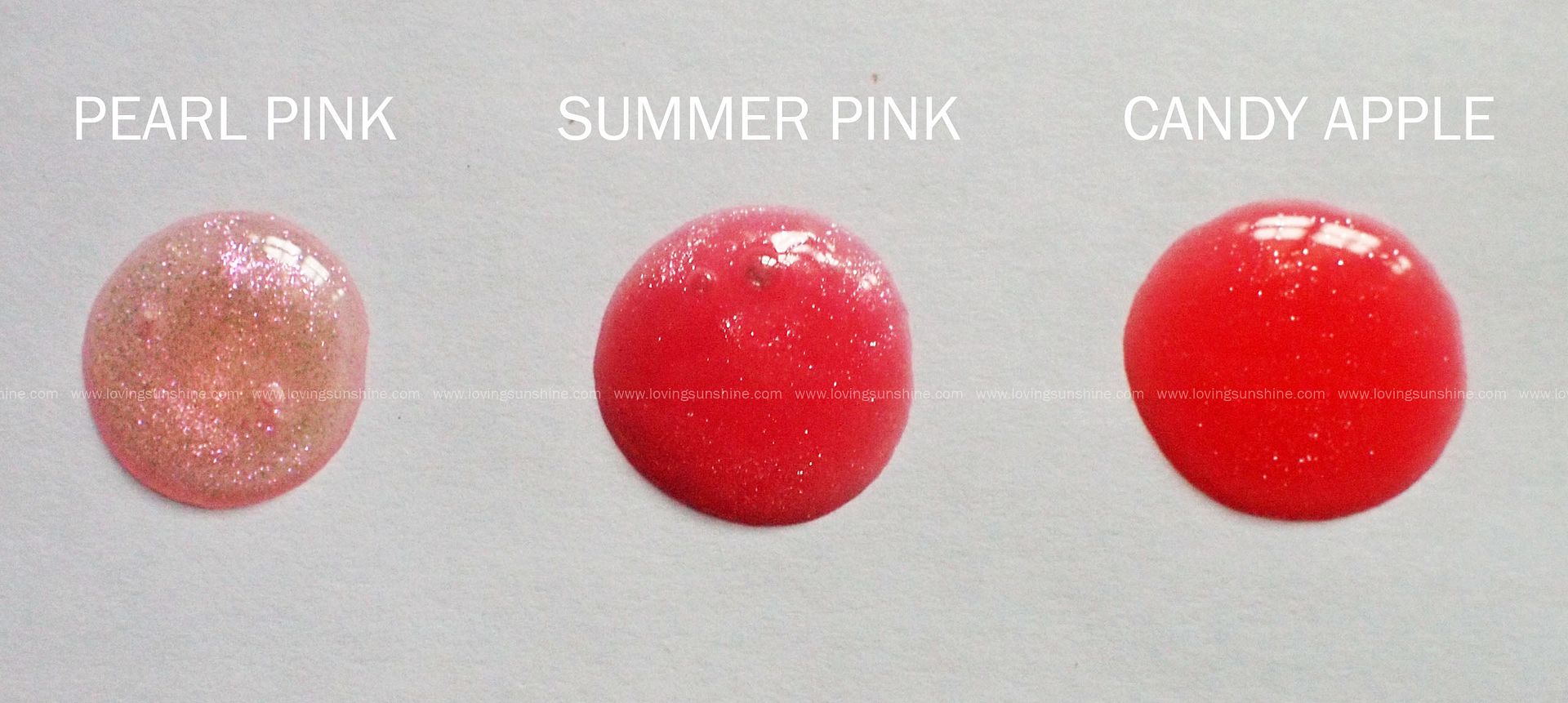 FEATURE Lip Ice Color Gloss in Pearl Pink, Summer Pink, Candy Apple